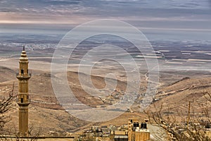 Beautiful Mardin old city landscape from Minaret of the Great Mosque.