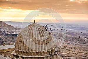 Beautiful Mardin old city landscape from Zinciriye Madrasah