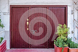 Beautiful maroon hatch door
