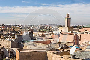 Beautiful Marrakech city skyline, Medina region, and Marrakech-Safi region in Morocco photo