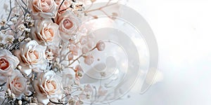 beautiful marriage annoucement simple poster, elegant and decorated with copy space photo