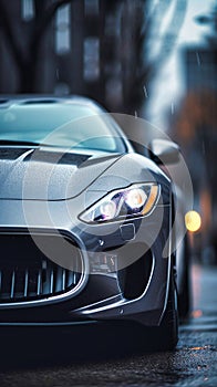 Beautiful Maserati close-up professional photo, Generative AI photo