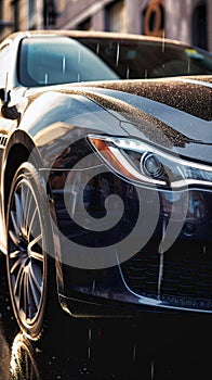 Beautiful Maserati close-up professional photo, Generative AI photo