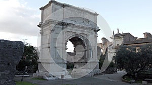 Beautiful masterpiece of ancient Roman art and architecture in the arch of Titus