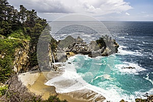 Beautiful McWay Falls on the coast of Big Sur