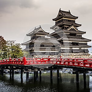 Beautiful medieval castle Matsumoto in the eastern Honshu, Japan