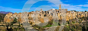 beautiful medieval town Pitigliano on tuff rocks in Tuscany, Italy