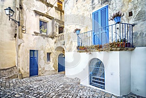 Beautiful mediterranean courtyard in Otranto, Italy photo