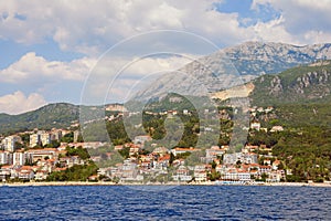 Beautiful Mediterranean landscape. Montenegro, Adriatic Sea. View of coastal town of Herceg Novi