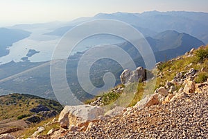 Beautiful Mediterranean mountain landscape. Montenegro, Bay of Kotor