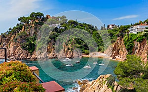 Beautiful Mediterranean sea coast near Blanes, Costa Brava, Catalonia, Spain.