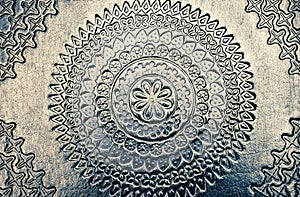 Beautiful metallic carved shiny silver metal background with beautiful texture