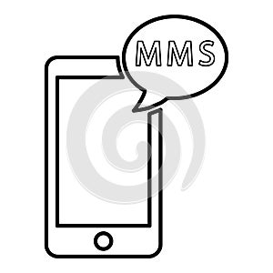 Mobile Mms Icon In Line Style photo