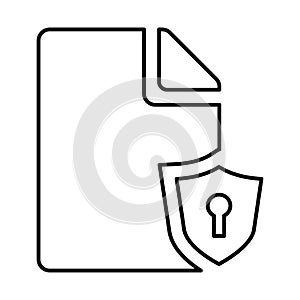 Secure Document Icon In Outline Style