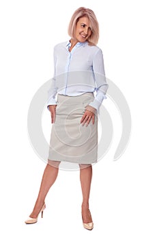 Beautiful middle aged woman. Full body portrait