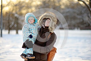 Beautiful middle aged woman and her little grandson