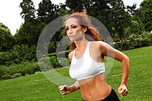 Beautiful middleaged woman working out