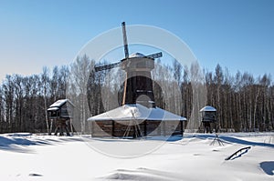 Beautiful mill in the snow