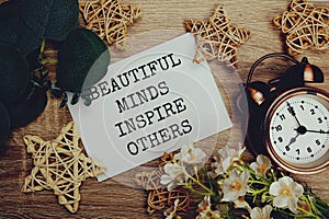 Beautiful minds inspire others The phrase Motivational Words Quotes Concept