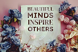 Beautiful minds in pire others text message motivational and inspiration quote