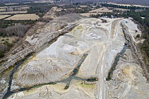 Beautiful mining landscape photographed by a drone