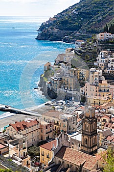 Beautiful Minori on Amalfi coast in Campania, Italy