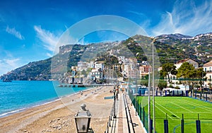 Beautiful Minori on Amalfi coast in Campania, Italy