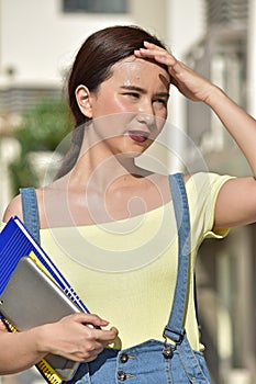 Beautiful Minority Female Student Under Stress