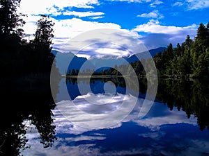 The beautiful mirrors of Lake Matheson, New Zealand