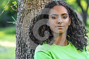 Beautiful Mixed Race African American Girl Young Woman Teenager