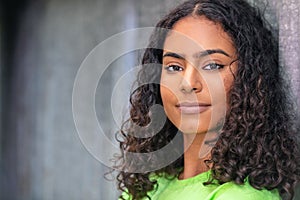 Beautiful Mixed Race African American Girl Young Woman Teenager