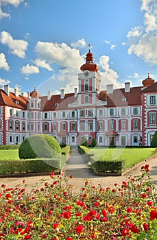 Beautiful Mnichovo Hradiste castle in Czech republic