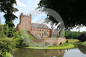 Beautiful moated castle `huis bergh` in Holland in summer