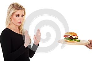 Beautiful model with Burger