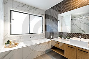 Beautiful modern bathroom in a modern home