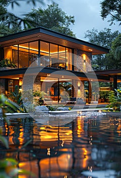 Beautiful modern house with a big garden
