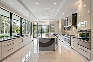 A beautiful modern kitchen interior