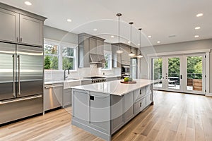 A beautiful modern kitchen interior