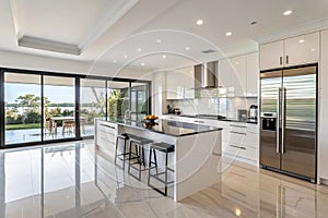 A beautiful modern kitchen interior