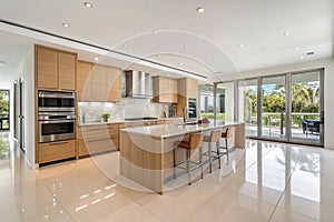 A beautiful modern kitchen interior