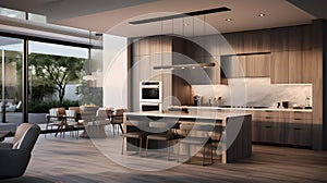 Beautiful modern kitchen in luxury home