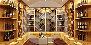 Modern wine cellar in a big house photo