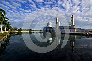 Beautiful Moments scene at Likas Mosque, Kota Kinabalu, Sabah, Malaysia.