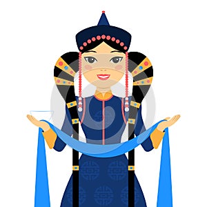 Beautiful mongolian woman. photo