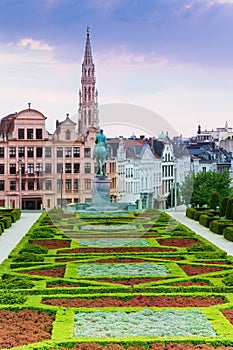 Beautiful Mont des Arts Garden and Brussels view