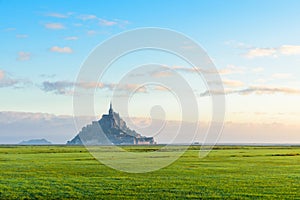 Beautiful Mont Saint Michel abbey on the island, Normandy, Northern France, Europe