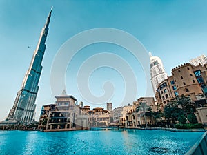 Beautiful moody day in downtown Dubai|  tourist attractions - The Dubai Mall and Burj Khalifa | Luxury travel in the Middle East