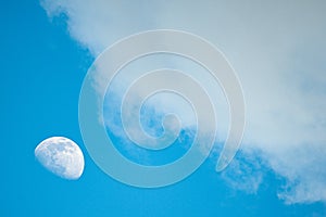 Beautiful Moon on a blue sky