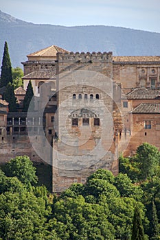 Beautiful Moorish fortress of the Alhambra in Granada, Andalusia