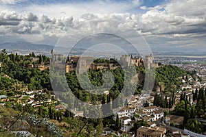 Beautiful Moorish fortress of the Alhambra in Granada, Andalusia